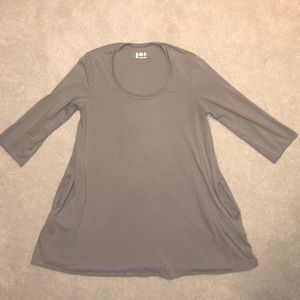 LABO.ART Taupe Stretch Jersey Tunic with Pockets